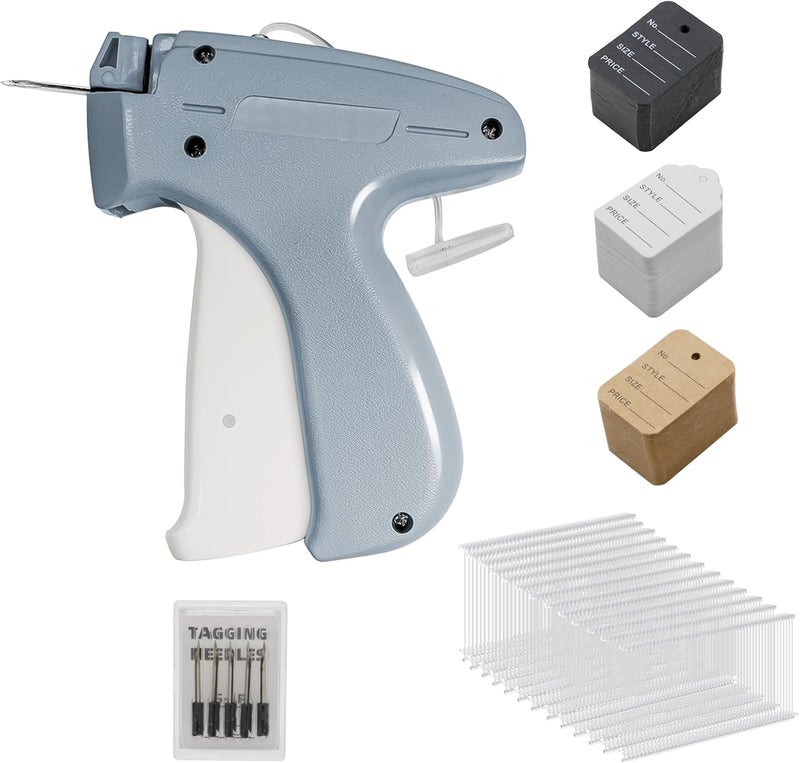 Hronta Tagging Gun for Clothing, Price Tag Attacher Gun Kit with 5 Steel Needles and 2000 pcs 2" White Barbs Fasteners & 300 Clothing Labels, Family Yard Sale Retail Store Tagging Gun Set (Not Mini Stitch) - Image 1